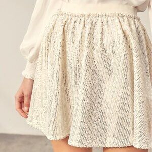 Brand new - Sequin Skater Skirt in Ivory - MS